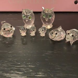 8 Swarovski crystal animals.